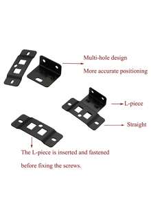 4/8/12 Sets Quick Install Furniture Connector Brackets, Durable Right Angle Corner Connectors, Stainless Steel Furniture Corner Connectors With Screws, Suitable For Drawers, Cabinets, Tables And Chairs - Multicolor - View 4