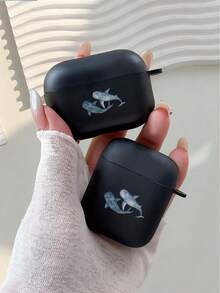 New Shark Pattern Earphone Protective Case, Compatible With IPhone - Also Compatible With AirPods 2/4 High-Value Niche Earphone Shell, And Compatible With 3/Pro/Pro2/Pro3, Birthday Gift For Friends/Couples, Practical Gift, Niche Ocean Style Bluetooth Earphone Shell - Black - View 4