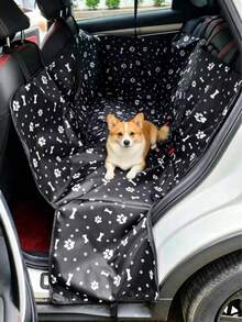 1pc 600D Oxford Fabric Printed Stain-Resistant Wear-Resistant Car Back Seat Pet Mat, Double-Layer Pet Pad, Pet-Friendly - Multicolor - View 14