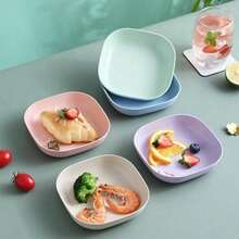 1/11pcs,Plastic Tableware Set Featuring 10 Plates And A Storage Stand; Suitable For Fruit, Snacks, And Breakfast. Durable, Shatter-Resistant, And Reusable-Ideal For The Kitchen, Camping, Picnics, And Family Gatherings. A Kitchen Essential. - Multicolor - View 7