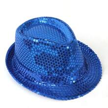 Adult Sequin Fedora Hat, Stage Performance Dance Party Costume Hat, Unisex - A - View 1