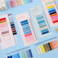 200 Sheets European Vintage Fluorescent PET Transparent Self-Adhesive Sticky Notes, With Mordani Color-Coded Self-Adhesive Labels, Rectangular, 20 Mixed Colors, With Index Tabs, Suitable For Organizing And Recording - one-size - View 1