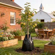 75L PVC Tree Watering Bag 3pcs/5pcs Zippered Durable Irrigation Bag For Young Trees Shrubs Garden (Green/Black) - 黑色 - 查看 8