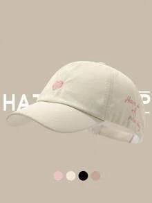 1件女款夏季防曬棒球帽，刺繡設計，高級風格，適合戶外活動、度假、節日慶祝，度假必備，度假配件，夏季，配件，度假配件，女款配件 - 彩色 - 查看 16