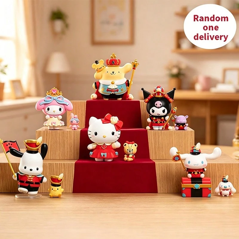 Miniso Non-Plush Filled (1PC Random Delivery) Sanrio Characters Nutcracker Series Figure Blind Box, Cute Cartoon Collectible Figurine, Desktop Decoration Ornament, Surprise Gift For Fans - Multicolor - View 1