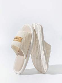 Unisex Indoor Home Slippers, All-Season Open-Toe, Bedroom & Living Room Casual Quiet Soft Sole Comfortable Family Slippers - White - View 11