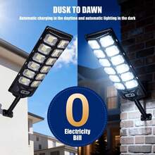 太陽能 LED 路燈 504/252 LED，IP65 防水，感應式開關，黃昏至黎明，3 種照明模式，附遙控器的戶外安全燈，適用於花園、露台、院子 - 1PC - 查看 5