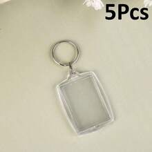 5/10/20/30Pcs Party Gift Creative Transparent Heart & Square Photo Frame Keychain Shell Acrylic Material Keychain Pendant Suitable For DIY Craft Enthusiasts, Placing Photos Of Loved Ones And Children, Phone And Car Key Pendant Decoration, Sister Gift, Christmas Gift - Multicolor - View 28