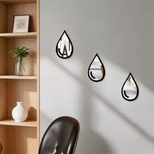 1pc/2pcs/3pcs Teardrop Shaped Mirror Wall Stickers - Self-Adhesive Double-Layer Acrylic Mirror Stickers, Suitable For Office, Bathroom And Kitchen, Easy To Apply And Remove, Artistic Design Fashion Decor, Ideal Housewarming Gift - Double-layered Mirror Teardrop - View 2