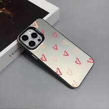 Simple Couple Design With Small Hearts All Over The Screen, Apple 17 Phone Case,  14/15 Pro Max Anti-Drop AIR Protective Cover - Silver Casing - White - ZJ2954 - View 3