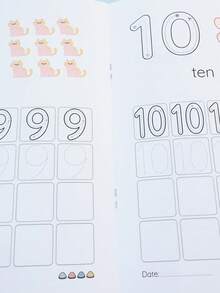 Children's Number Tracing Workbook 0-10 Number Writing And Counting Enlightenment Book, Preschool Early Education Math Activity Book, Back To School Learning Supplies - Multicolor - View 9