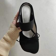 Zapatos Mary Jane de satén estilo francés con lazo, para mujer, primavera-verano 2026, nuevos zapatos de ballet vintage casuales con tacón grueso. - Negro - Ver 3