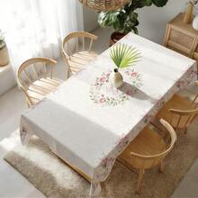 1pc Minimalist Daily French Romantic Floral Pattern Tablecloth, Waterproof And Stain-Resistant Dining Table Decor Cloth, Suitable For Kitchen, Dining Table, Coffee Table, TV Cabinet, Entryway, Party Holiday Decoration, Home Decor - Multicolor - View 6