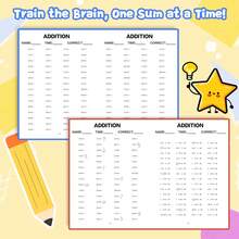 Children's Summer Vacation Math Workbook, Addition, Subtraction, Multiplication Or Division Practice, Suitable For Mental Math Training, Basic Arithmetic Ability Improvement And Daily Learning. Back To School - Addition - View 5