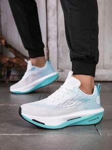 1 Pair Men's Mesh Breathable Popcorn Soft Sole Lightweight Running Shoes Outdoor Exercise Road Running Shoes Youth Sports Class Suitable For All Seasons - Mint Blue - View 2