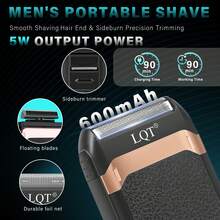 LQT 家用理髮工具組 (5件/4件/3件/2件/1件)，迷你無線理髮器套裝，鬍鬚修剪器、刮鬍刀和耳/鼻毛修剪器，USB 充電，男士理髮工具，適用於個人、家庭和理髮店使用，理想的男士禮物，父親節禮物 - 查看 8