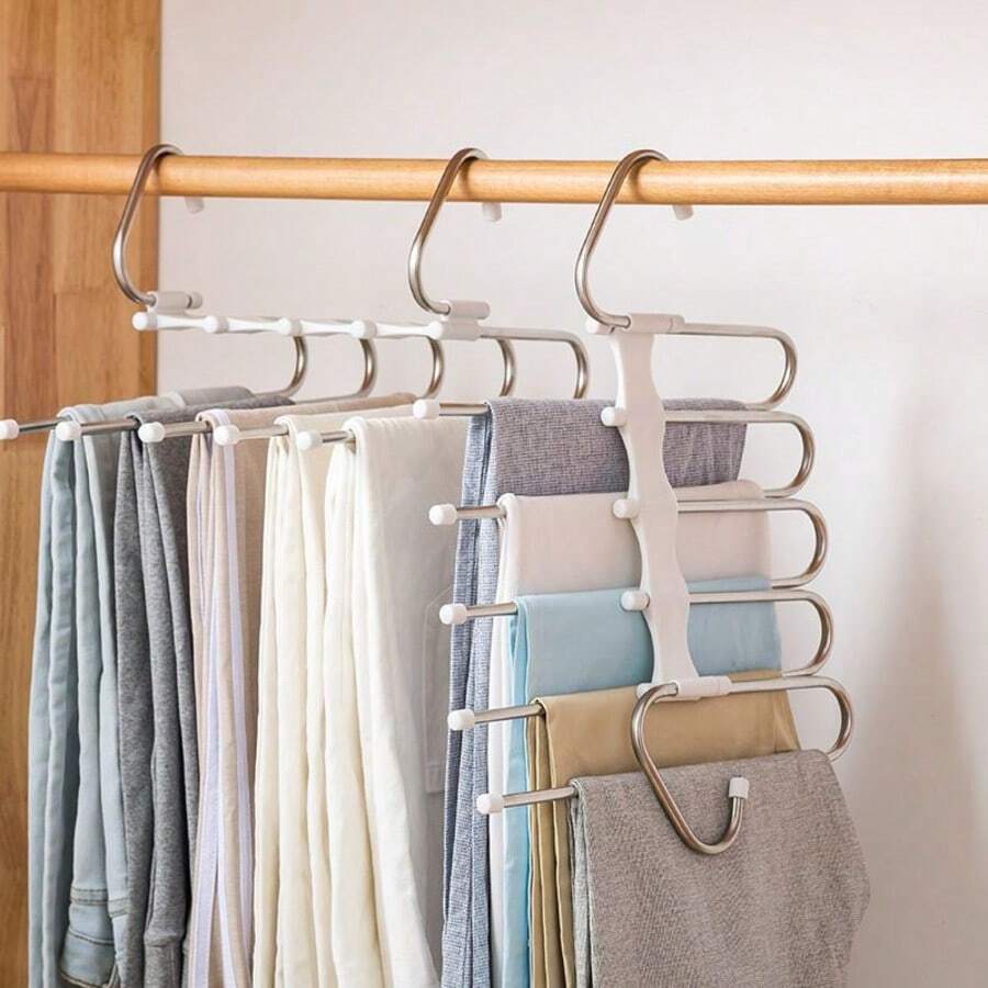 1 buah Rak Penyimpanan Celana, Syal, dan Dasi Lipat Berlapis-lapis