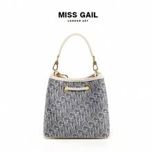 Missgail Fabric Embroidered Bucket Bag Drawstring Handbag Casual Versatile Shoulder Crossbody Bagluxury Designer Bag Designer Inspired Handbag Bolsos Para Mujer Backpack For Women - Di Blue - View 4