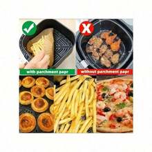 Disposable Air Fryer Paper Liners: 9 In Large Square Non Stick Parchment, Air Fryer Basket Liner For 8Qt - 12Qt Airfryer - Square Brown - View 6