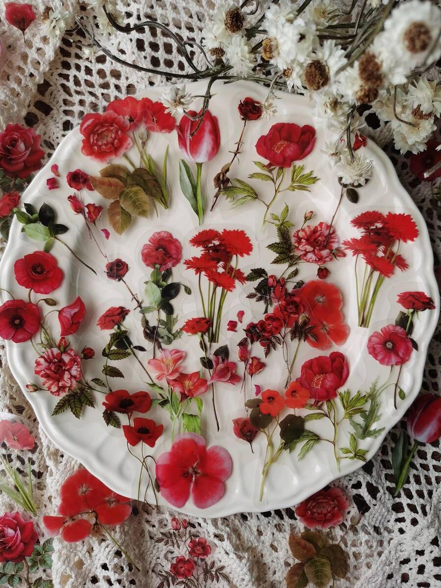 1 Pack 40pcs Plant Flower Rose Tulip Daisy PET Stickers Decorative Material DIY Scrapbook Stickers - DT534 - View 1