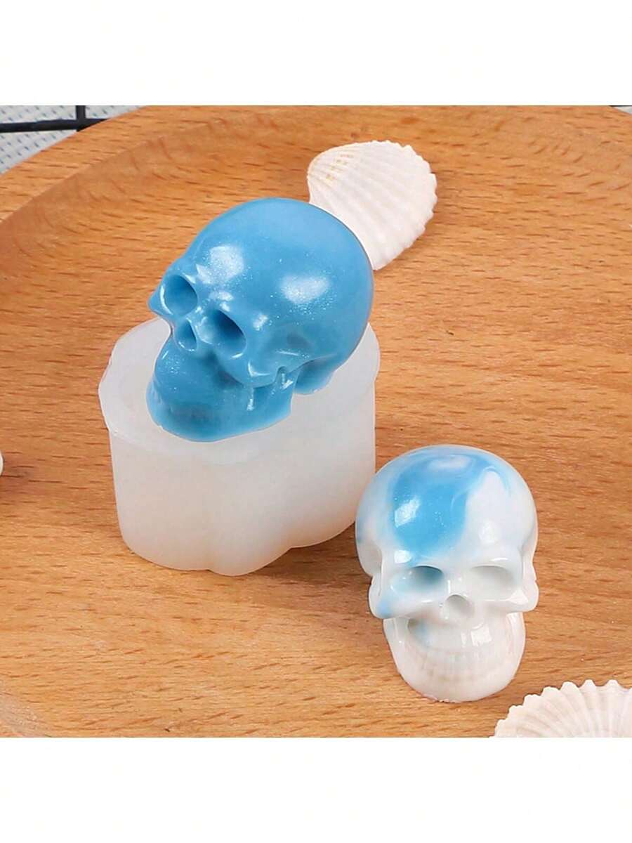 Matriță multifuncțională din silicon pentru craniu mic de Halloween, DIY, pentru aromaterapie și gips, lucrat manual - Craniu - Vizualizare 1