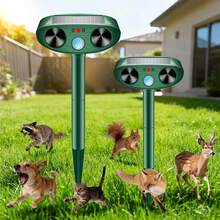 ENSSU ﻿ Solar Ultrasonic Animal Repellent Outdoor, Ultrasonic Cat Deterrent With Motion Sensor And Flash Light,Waterproof Pest Repeller Animal Deterrent For Garden Yard Cats, Dogs, Skunks, Raccoon Birds Squirrels - Multicolor - View 1