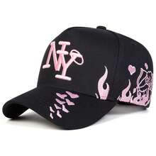 1pc Men's NY Trucker Hat, Personalized Letter Heart Embroidered Baseball Cap, Street Fashion 5-Panel Hat, Outdoor Sun Protection Casual Hat, Spring/Autumn Travel, Beach Vacation - Multicolor - View 12
