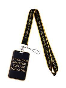 1pc Quote Pattern Long Lanyard ID Card Holder Set, Suitable For Doctors, Nurses, Students, Teachers, Exhibition Staff ID Badge Lanyard, Can Be Used As Exhibition, Gift, Keychain Or Daily Use - Multicolor - View 7
