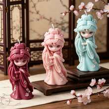 Ancient Chinese Hanfu Fairy Silicone Candle Mold, Elegant Oriental Goddess Holding Pipa Resin Casting Mold, DIY Aromatherapy Candle Wax Melts Soap Plaster Craft Mold Aesthetic Home Decor - Fairy Mold-9001 - View 7