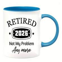[Envío en 24 horas desde México]Taza de Café para Jubilados 2026 |   Divertida taza de cerámica aislada con asa negra "No es mi problema más" a prueba de lavavajillas, estilo retro, duradera - Regalo ideal para jubilados, compañeros de trabajo, jefes, profesores, enfermeras - Imagen 1 pieza - Ver 9