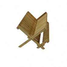 45x33cm Wood Bamboo Dish Rack, Foldable Kitchen Countertop Drying Shelf For Plates Cups Mugs - Redwood - View 4