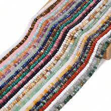 4x2mm 刻面圓珠 天然紫水晶、綠孔雀石、紅鐵礦、畢卡索碧玉石,珠飾手工DIY手鍊配件 - 切角算盤珠 - 查看 6