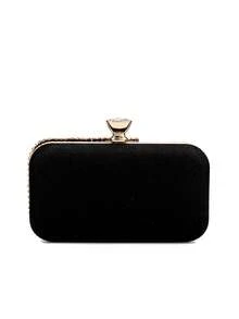 Bolso de mano para con asa de metal, bolso de noche con diamantes, bolso de mano dorado para boda, bolso de hombro con cadena, bolso pequeño - Verde militar - Ver 2