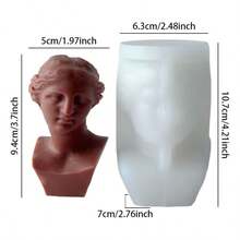 1 buc. matriță din silicon pentru lumânări în formă de bust David, textură clară, ușor de demolat, reutilizabilă, rezistentă la temperaturi înalte, formă clasică de sculptură europeană David, pentru DIY, decorațiuni de casă, cadou handmade, Halloween, Thanksgiving, Anul Nou - A - Vizualizare 11
