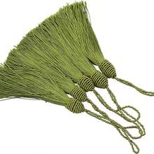 20pcs Silk Tassel Bookmarks With 2-Inch Rings And Chinese Knots, Suitable For Jewelry Making, Souvenirs, Bookmarks And DIY Handmade Accessories (Navy Green). Can Be Used For Keychain Decorations, Windows, Wedding Gifts, Etc. - L-Grass Green - View 7