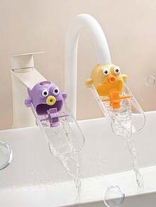 1pc Home Faucet Extender, Cute Cartoon Silicone Water Extender For Baby Hand Washing, Universal Anti-Splash Tool For Kids - Multicolor - View 1