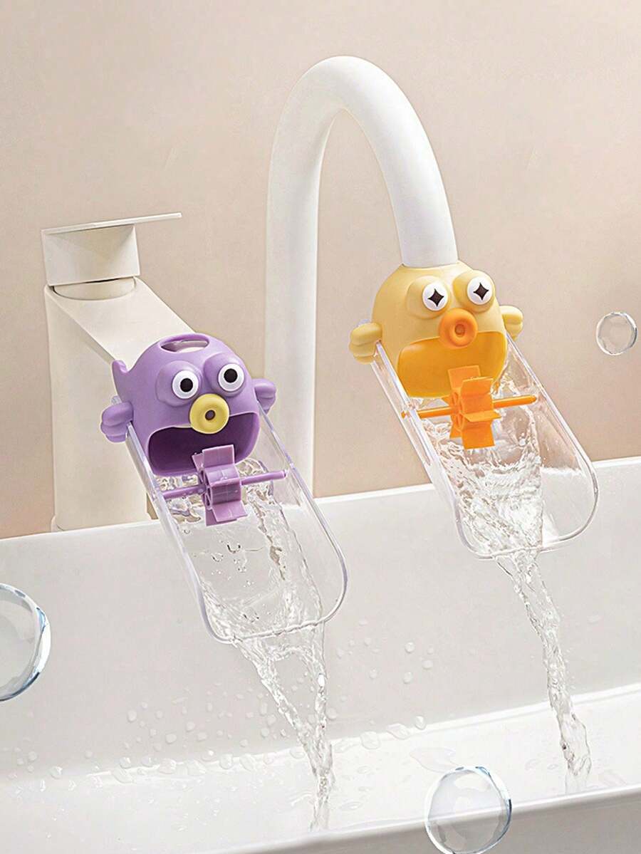 1pc Home Faucet Extender, Cute Cartoon Silicone Water Extender For Baby Hand Washing, Universal Anti-Splash Tool For Kids - Multicolor - View 1