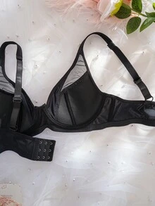 1件女款蝴蝶結鋼圈軟杯文胸 - 黑色 - 查看 6