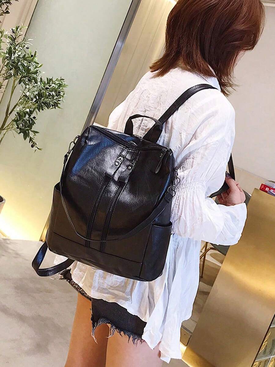 Lightweight Multi-Pocket Backpack; Large-Capacity, Simple Student Backpack; Ideal Gift For Birthdays, Holidays, And Students. - Multicolor - View 1
