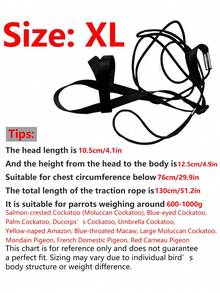 1set Parrot Harness Leash Strap For Flying, Suitable For Outdoor Bird Walking - Black - View 19