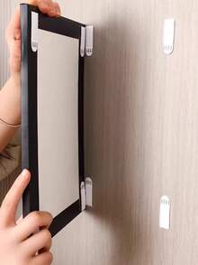 8/20pcs No Drilling Required Hanging Strip - Double-Sided Removable Wall Hook, Seamless Photo Frame Hook And Loop Suitable For Picture Frames, Photo Frames, And Artworks, Waterproof Adhesive Installation Label - Multicolor - View 9