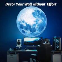Planet Moon Projector, USB Plug-In, 360° Rotating Decorative Light, Cute Atmosphere Creator, Portable LED Projector With USB Plug For Wall And Ceiling Decoration, LED Starry Sky Atmosphere Light - Black - View 7