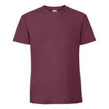 Fruit Of The Loom Mens Iconic Premium Ringspun Cotton T-Shirt - Burgundy - View 1