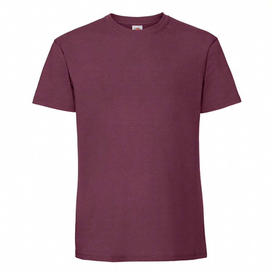 Fruit Of The Loom Mens Iconic Premium Ringspun Cotton T-Shirt - Burgundy - View 1
