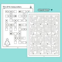 Lachilly Crossword Puzzle Book Brain Games Math Workbook, For Practicing Addition, Subtraction, Multiplication, Division, Intelligent Children And Adolescents Activity Worksheets Practice Pages, Math Games, Thinking Book For Kindergarten And Elementary School Children - Multicolor - View 12