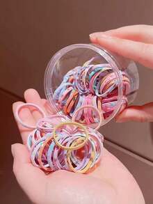 300pcs Girls Multi-Color Non-Damaging Hair Ties Hair Accessories Headwear Top Clips Back Clips Side Clips Alligator Hair Clips For Daily Use - Multicolor - View 3