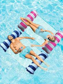 1 Set Adult PVC Inflatable Floating Bed (Pump Included), Portable Swimming Float Suitable For Pool And Beach, Lightweight Durable Comfortable Inflatable Lounge Chair, No Electricity Required, Quick Inflation And Easy To Carry, Adult Relaxation Water Toy - Multicolor - View 10