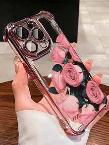A Stylish Phone Case. Does Not Include A Lanyard Or Stand. Phone Case, 1 Piece. New. Minimalist. Pink. Gold Plated. Four Corners. Air Cushion. Drop-Proof/Reinforced. Transparent. TPU. Protective Cover. Compatible With: S16/16 Professional Max, S16 Pro, S16/13 Professional Max, S12 Professional Max, S11/15 Professional Max, S14 Professional Max, S15/Note 13 Pro, S23 Ultra, S24 Ultra, S25/A56 - 粉色 - 查看 1