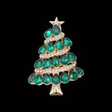 1/3 Broche de aleación con diseño creativo de árbol de Navidad con strass, accesorio de pin para ropa y mochila, regalo de Navidad para amigos - estilo - Ver 9
