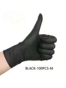 100 Pieces Of Multi-Functional Disposable Nitrile Gloves, Great Helpers For Cleaning And Cooking, Durable Design, Water And Oil Resistant, Suitable For Various Home Dining Scenarios. Home And Living New In - 100件黑色 - 查看 7